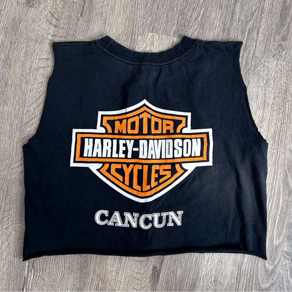 Harley-Davidson Black and Orange Crop Top
